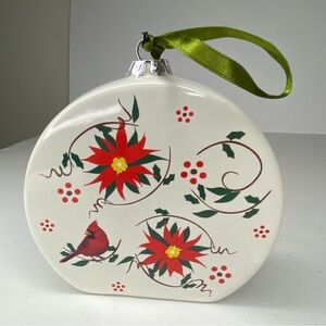 Temptations Ceramic Christmas Eve Munch Ornament Cardinal Bird Hand Painted